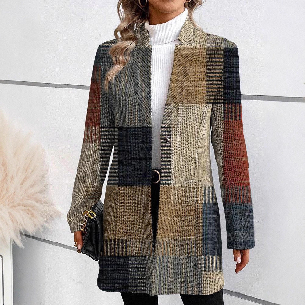Elegant checkered coat for women Amarae