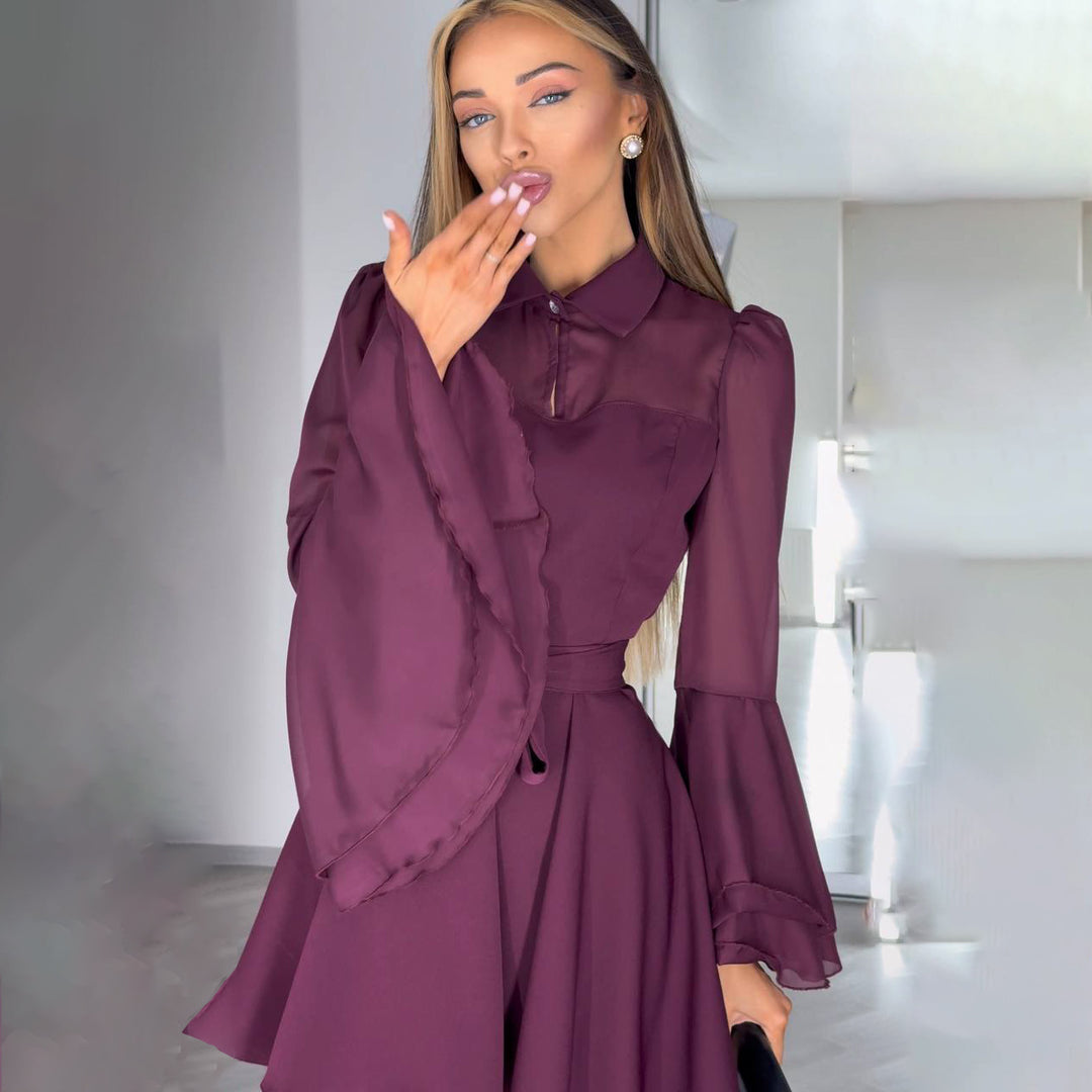 Elegant shirt dress for women with voluminous sleeves and a fitted waist Lune London
