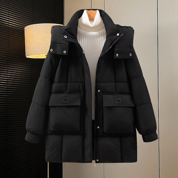 Functional and stylish women's winter jacket with pockets and hood Lune London