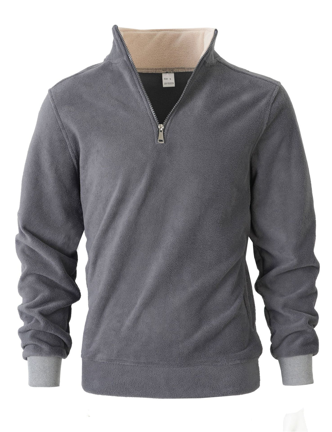 Men's fleece pullover with high collar and zipper Lune London