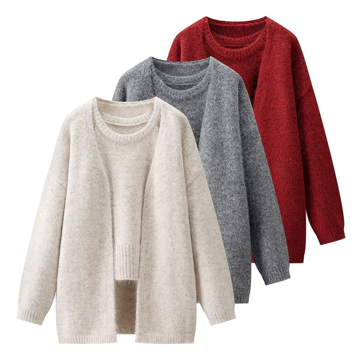 Manteau en tricot doux pour femmes à coupe large et détails élégants Chic & Stil