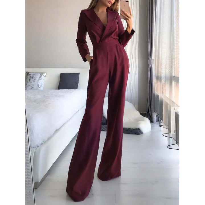 Elegant jumpsuit for women with long legs and classic collar Lune London