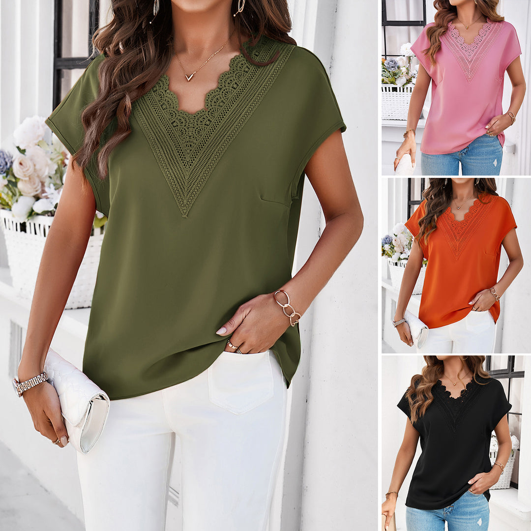 Blouse for women with lace detailing and loose fit Lune London
