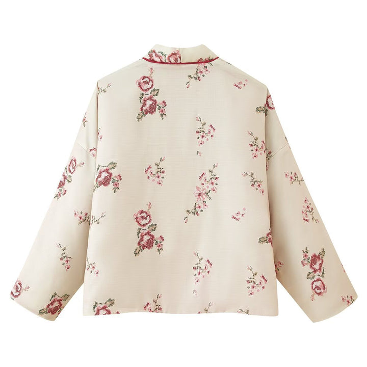Ladies embroidered floral kimono jacket Lune London