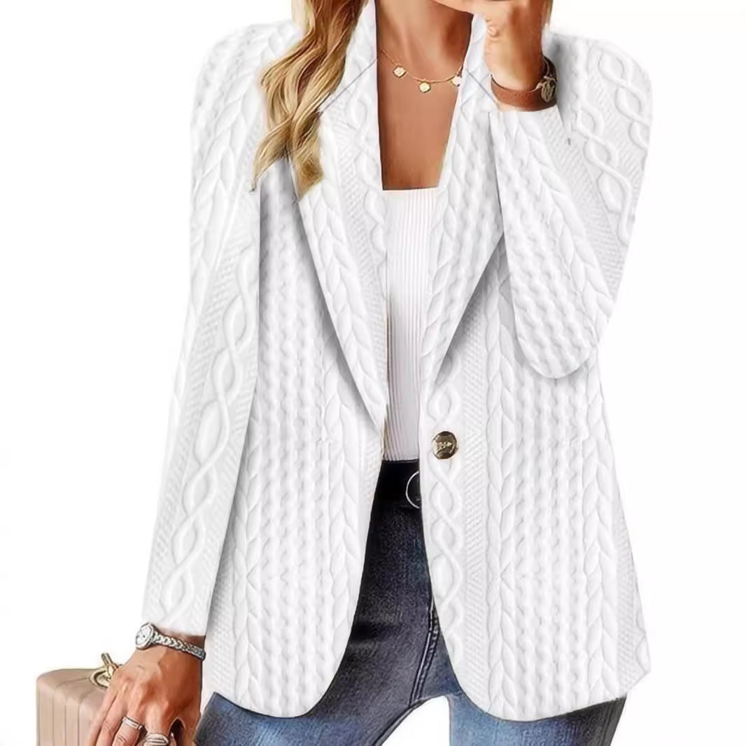 Women Elegant Knit Jacket with Chic and Stylish Derivative Pattern