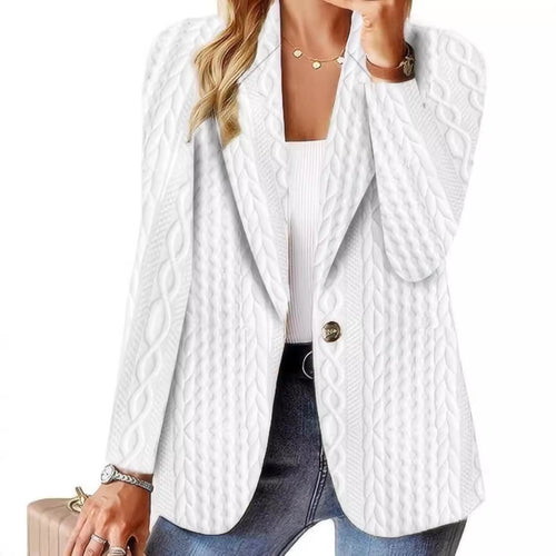 Women Elegant Knit Jacket with Chic and Stylish Derivative Pattern