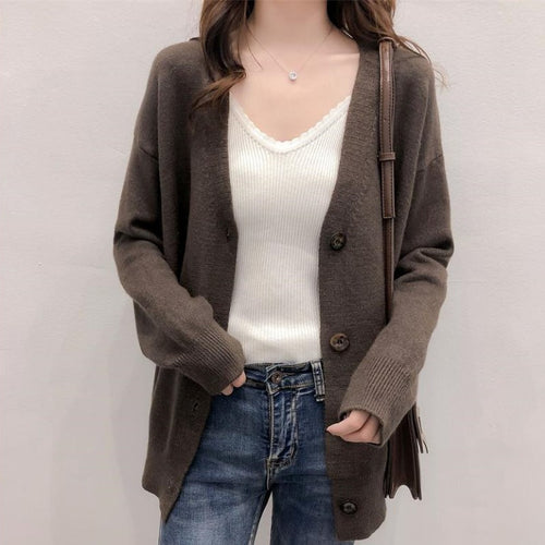 Women’s knit jacket with button design Amarae