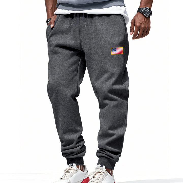 Casual men's sports pants with American flag Lune London