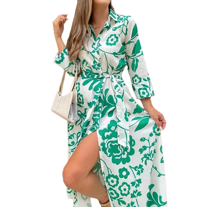 Robe maxi femme avec motif floral et fente haute Chic & Stil