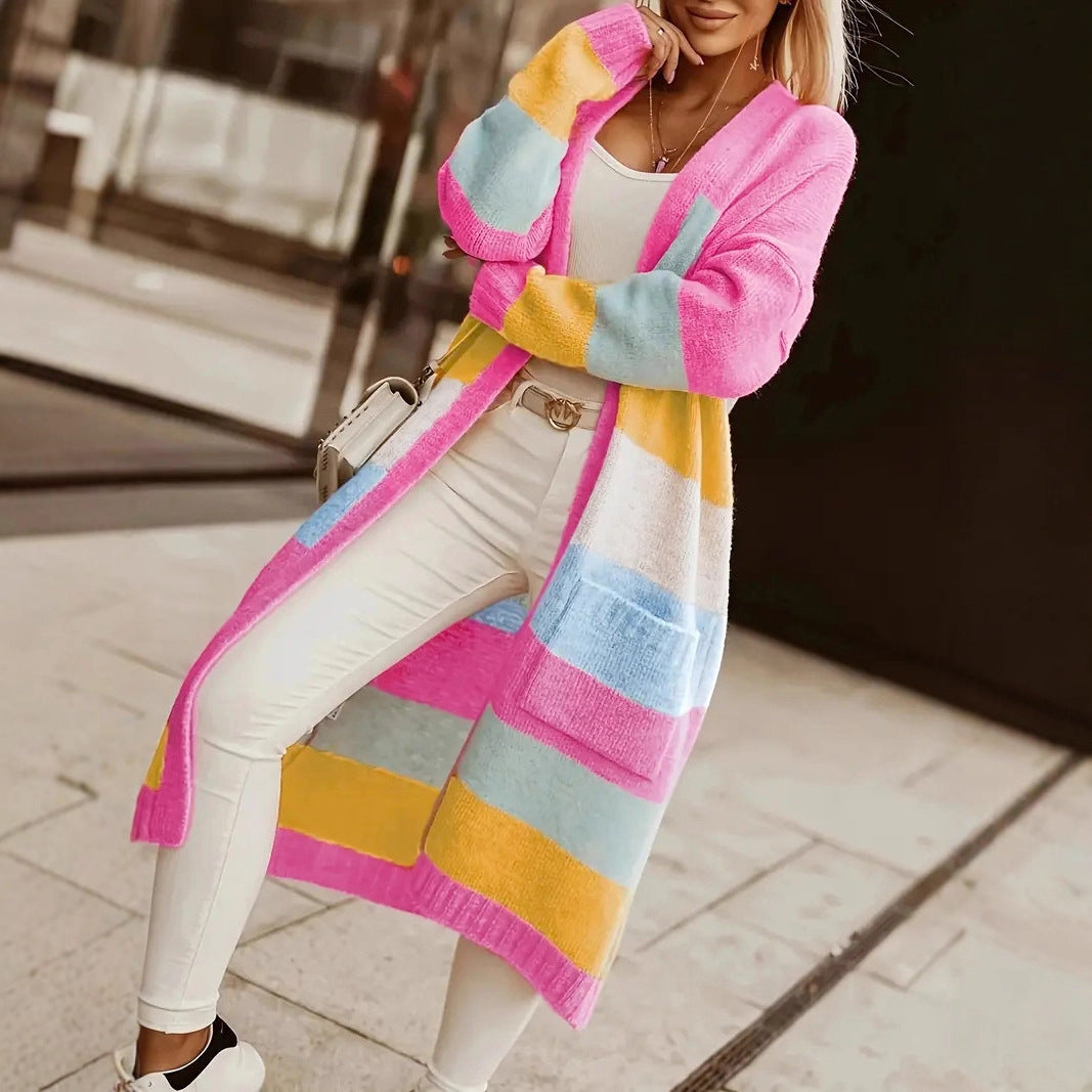 Long striped sweater jacket for women Lune London