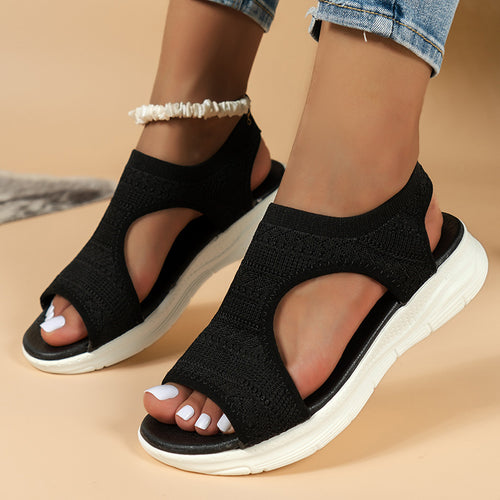 Ladies Sporty Leisure Sandals with Breathable Knitted Material and Cushioning Sole Amarae