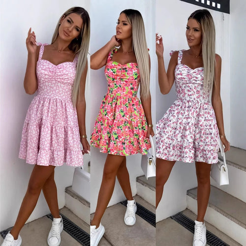 Chic and stylish flounce mini flower dress for women 1751507421
