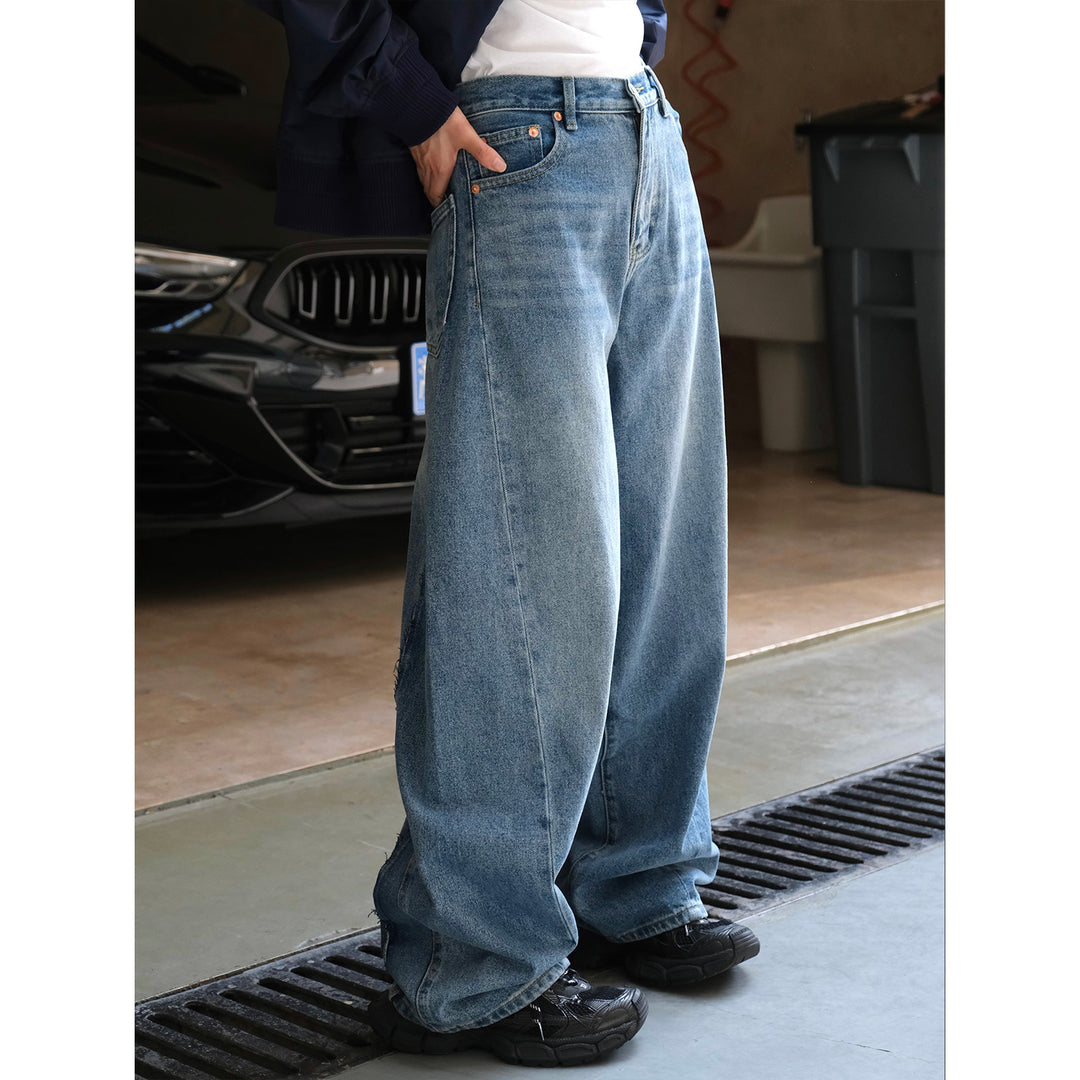 Women's Extra Wide Denim Baggy Pants with High Waist and Relaxed Fit Amarae
