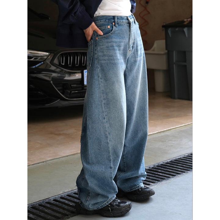 Women's Extra Wide Denim Baggy Pants with High Waist and Relaxed Fit Amarae