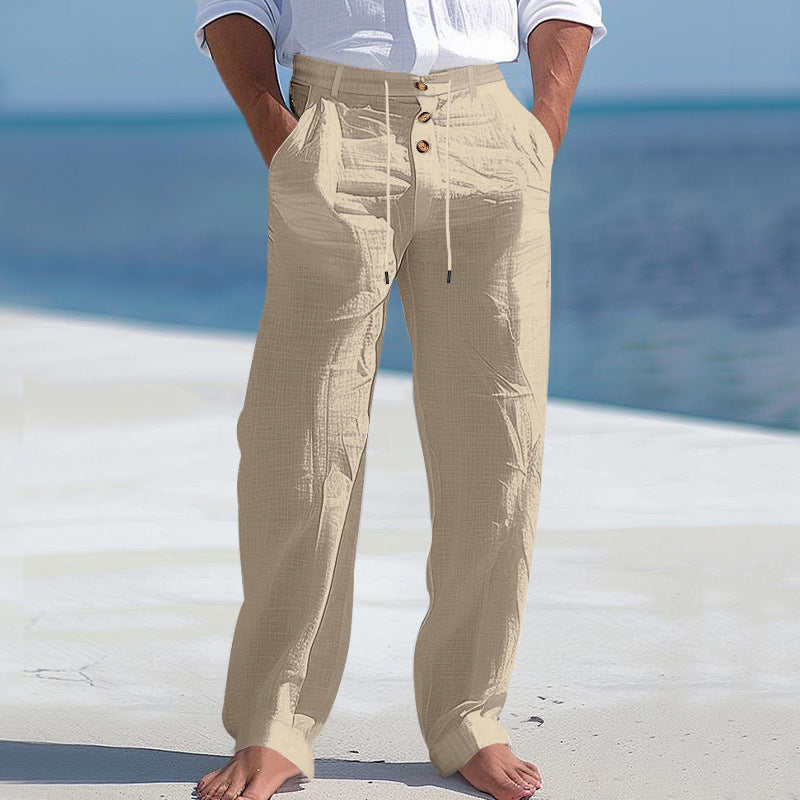 Casual beach pants for men with adjustable waist and practical pockets Lune London
