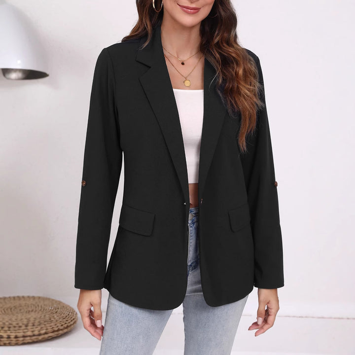 Women Elegant Blazer with Striped Sleeves and Classic Cut Lune London
