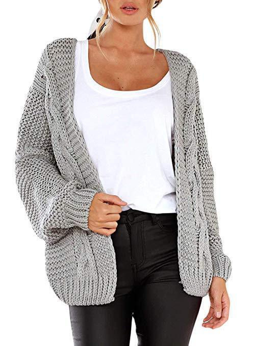 Cardigan en tricot épais pour femmes avec un élégant motif en torsades et une coupe décontractée Chic & Stil