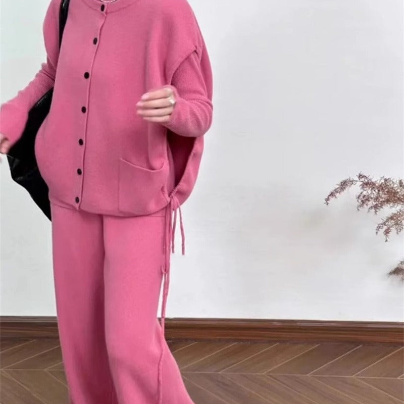 Blazer en tricot confortable pour femmes avec fermeture à bouton et poches Chic & Stil