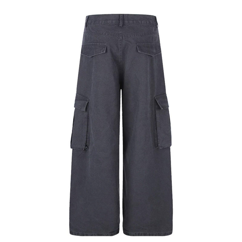 Women Wide High-Waist Cargo Pants with Large Flap Pockets and Utility Details Amarae