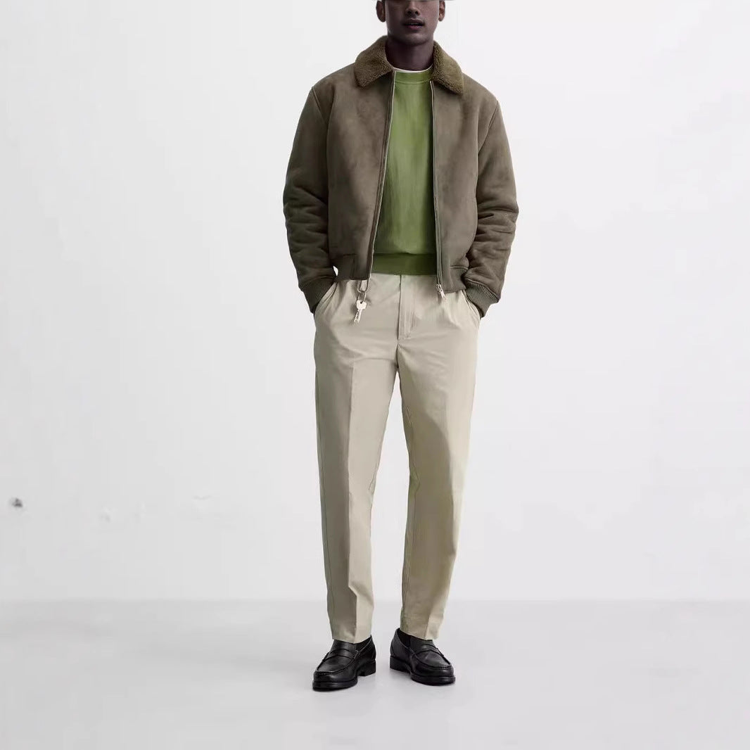 Men's bomber jacket with teddy collar and zipper Amarae