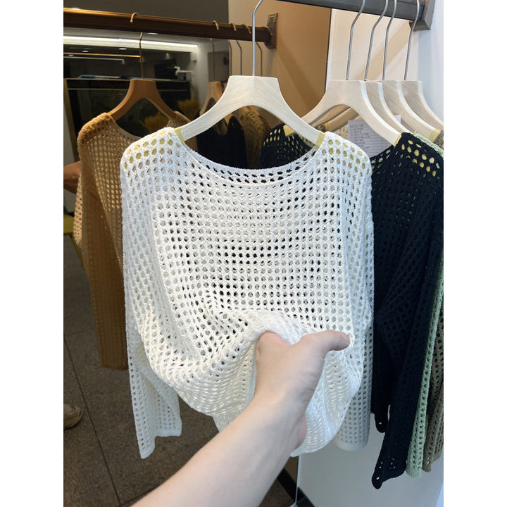Pull féminin aéré en tricot avec motif de maille grossière Chic & Stil