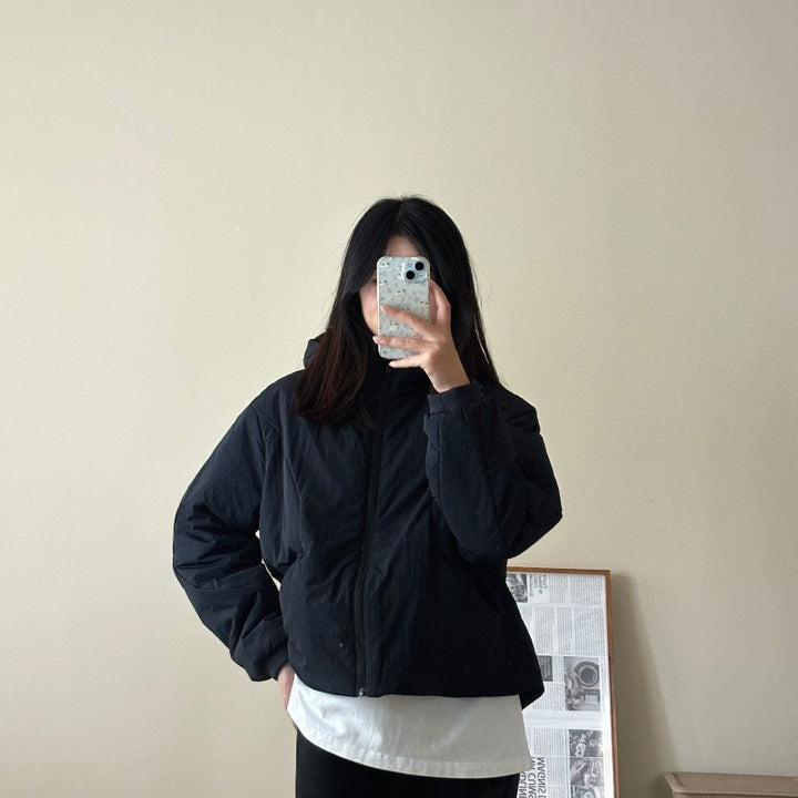 Women short cut light thermo hoodie jacket with oversized silhouette Amarae
