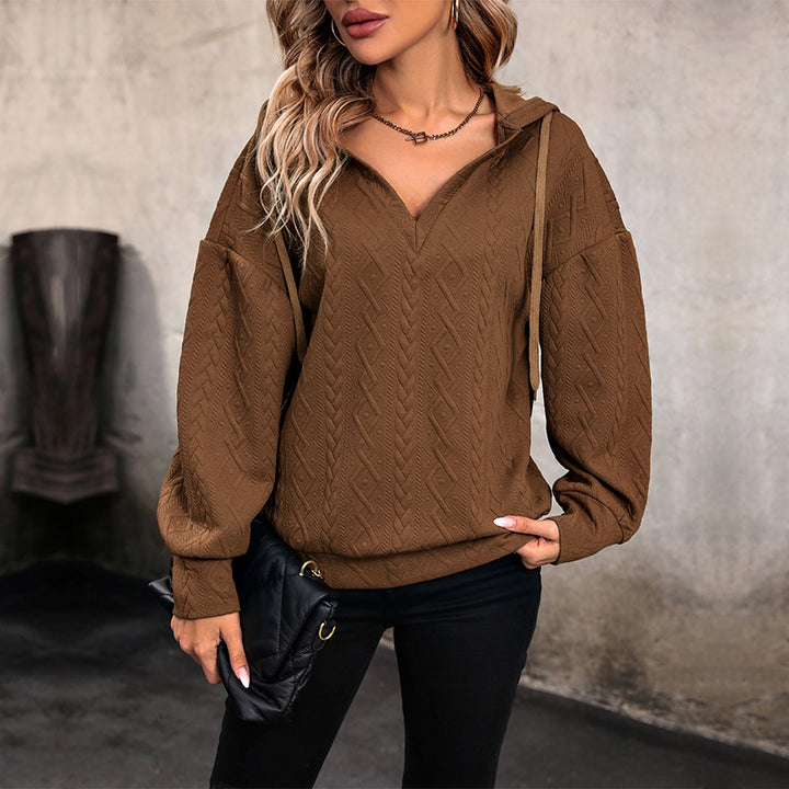 Women's sweater with hood and textured design Amarae