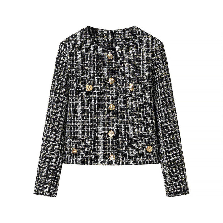 Elegant tweed jacket for women with gold buttons Lune London