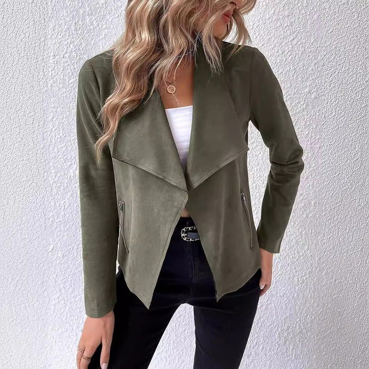 Ladies Chic Trendy Suede Jacket