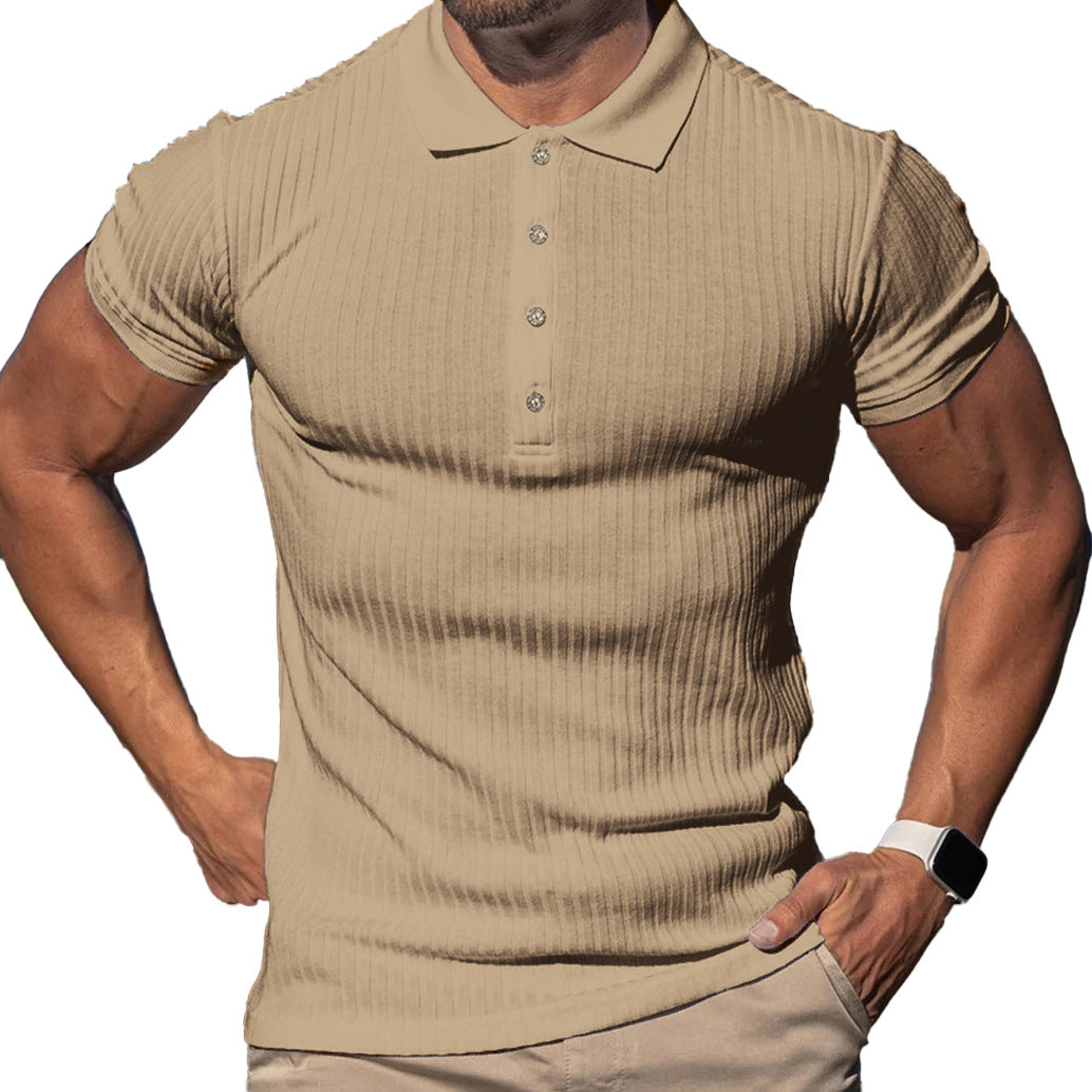 Men's short sleeve polo shirt in breathable structured fabric with stylish collar Lune London