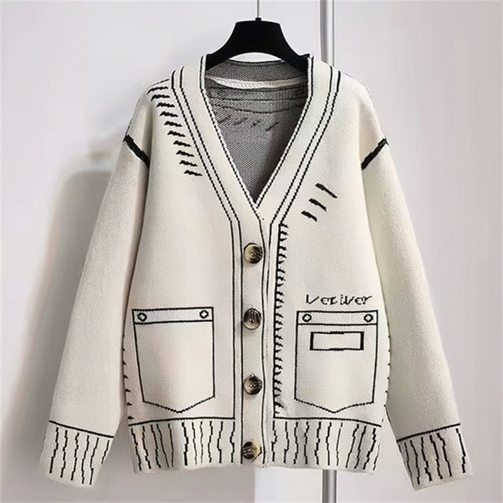 Women's knitted jacket with a creative design and high-quality buttons Lune London