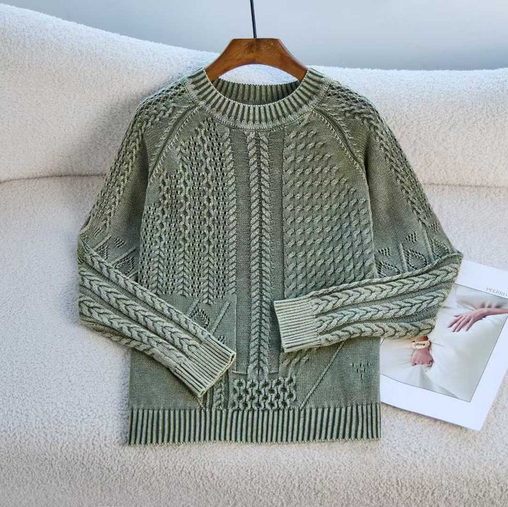 Pull féminin tendance avec design en câble texturé et encolure ronde Chic & Stil