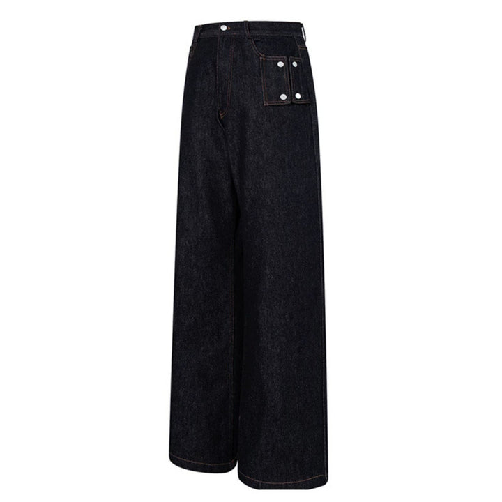 Women High-Waisted Wide-Leg Jeans with Utility Pocket Amarae