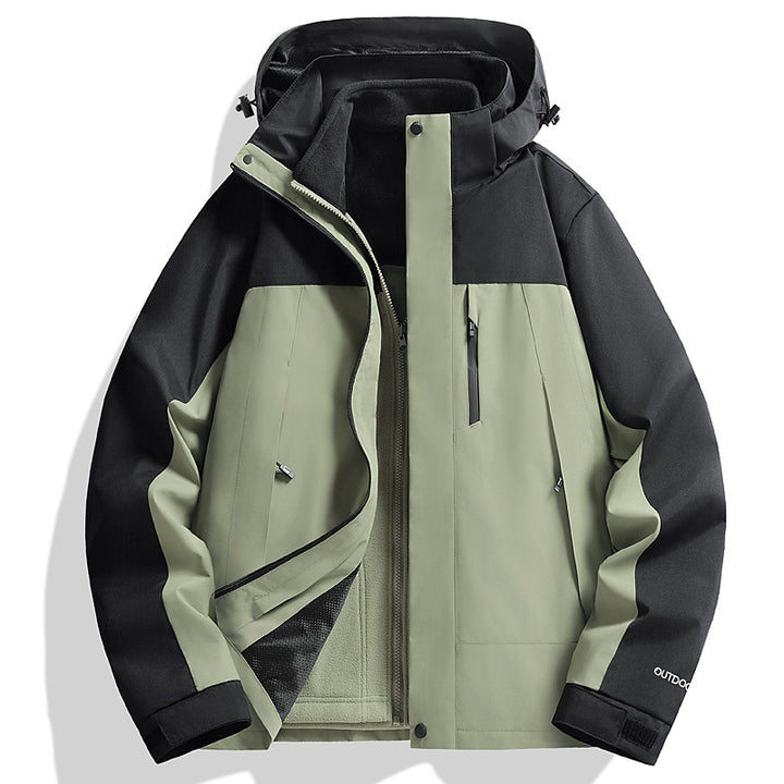 Men's Waterproof Softshell Rain Jacket with Fleece Lining and Adjustable Hood Amarae