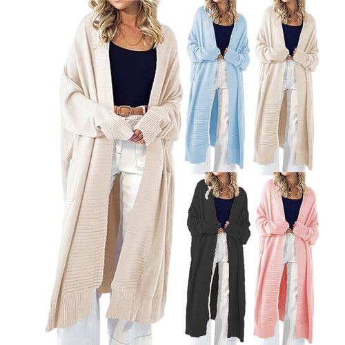 Women's long sleeve knit cardigan with large pockets and relaxed fit Amarae