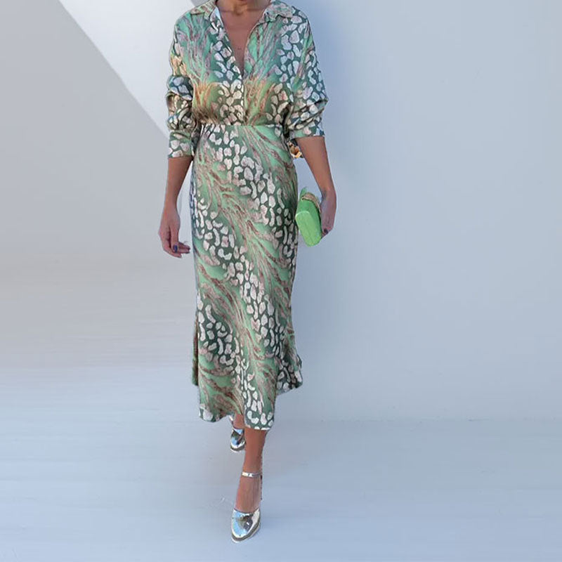 Robe maxi élégante pour femme avec motif scintillant et fronces Chic & Stil