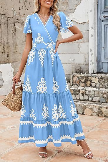 Maxi dress for women with eye-catching embroidery and voluminous skirt Lune London