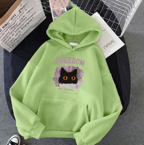 Women's hoodie with creative cat design Chic & Stil
