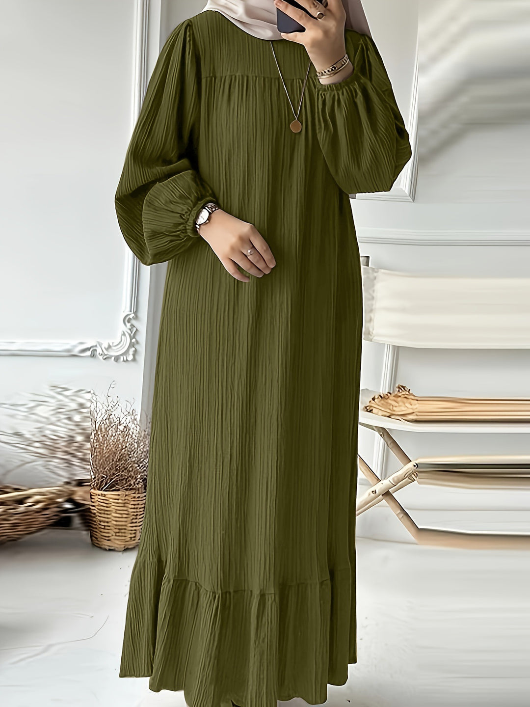 Maxi dress for ladies in lightweight cotton blend Lune London