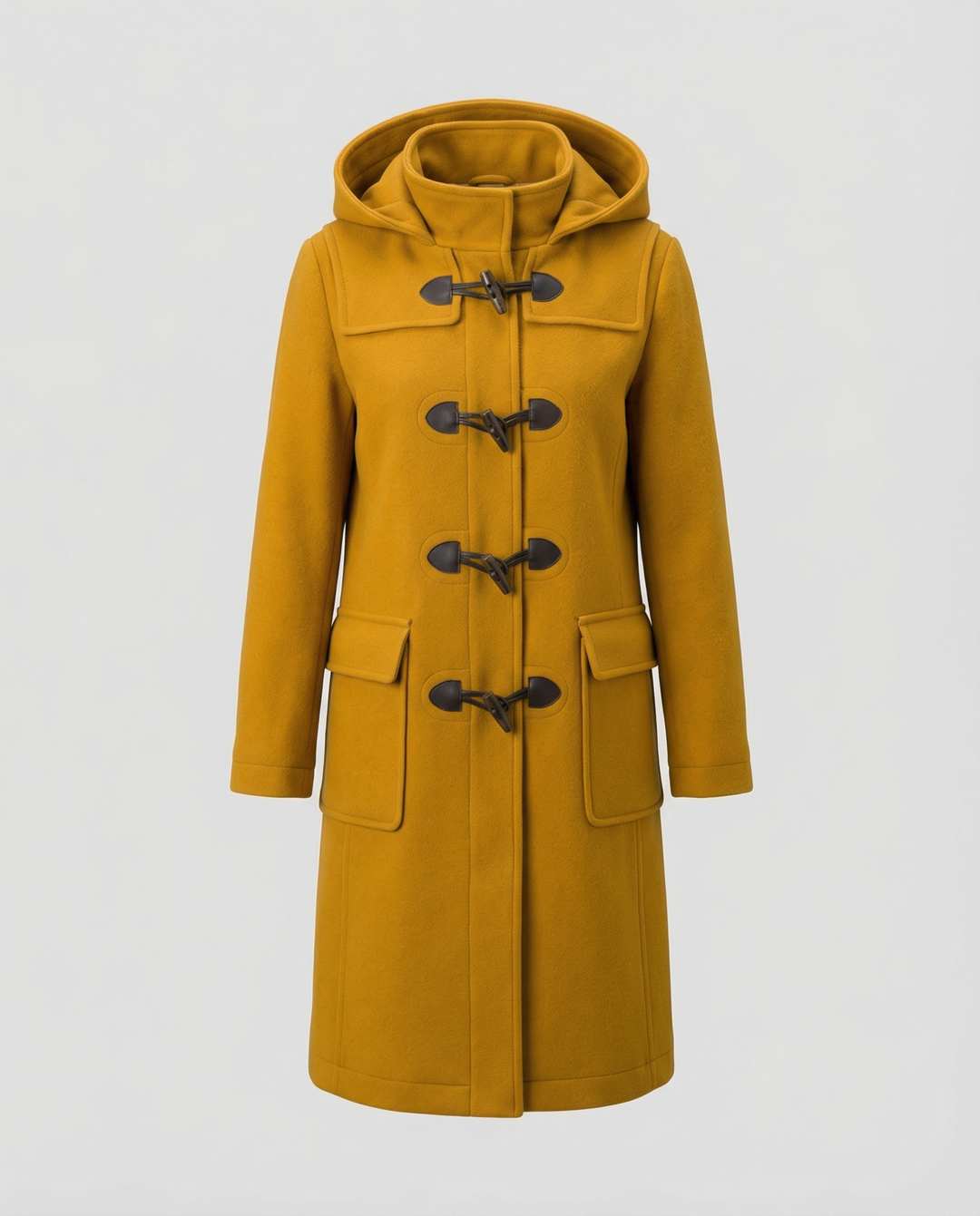 Women’s Oversized Duffle Coat with Hood & Wooden Buttons | Lune London