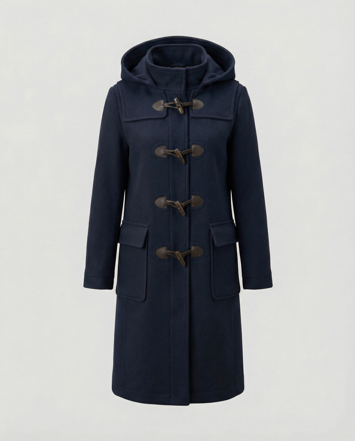 Women’s Oversized Duffle Coat with Hood & Wooden Buttons | Lune London