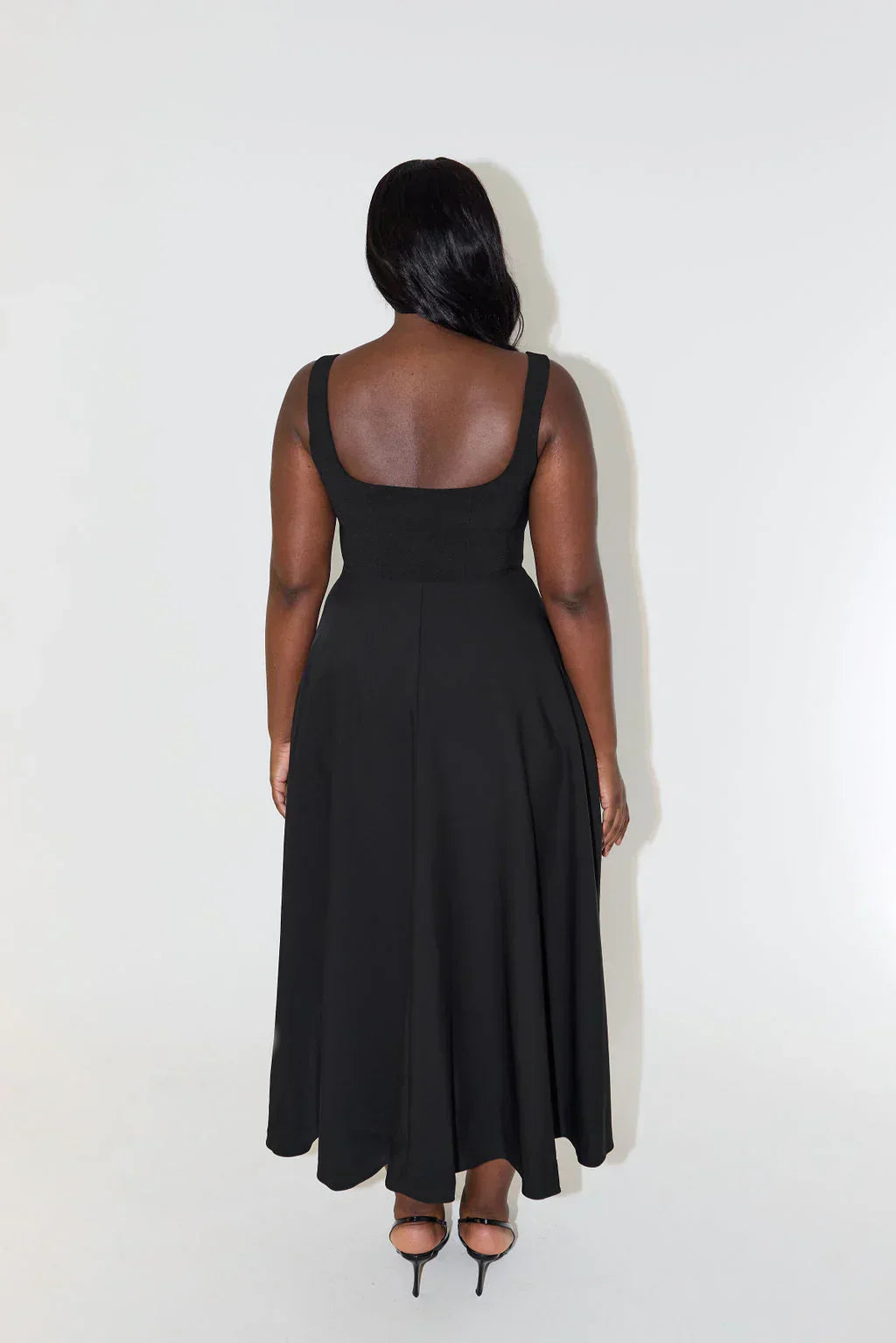 Lune London | Midi Dress with High Waist and Square Neckline