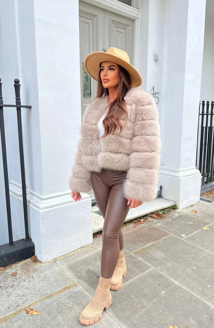 Amarae | Faux Fur Puffer Coat Short Plush Winter Jacket