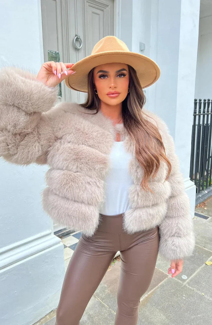 Amarae | Faux Fur Puffer Coat Short Plush Winter Jacket