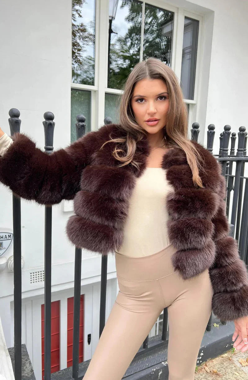 Amarae | Faux Fur Puffer Coat Short Plush Winter Jacket