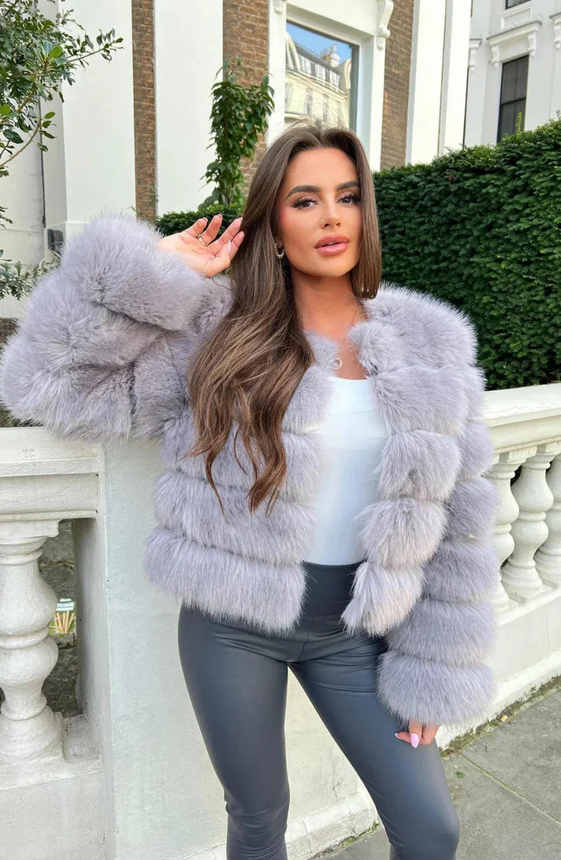Amarae | Faux Fur Puffer Coat Short Plush Winter Jacket