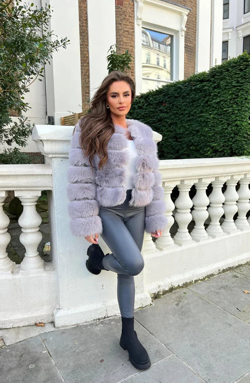 Amarae | Faux Fur Puffer Coat Short Plush Winter Jacket