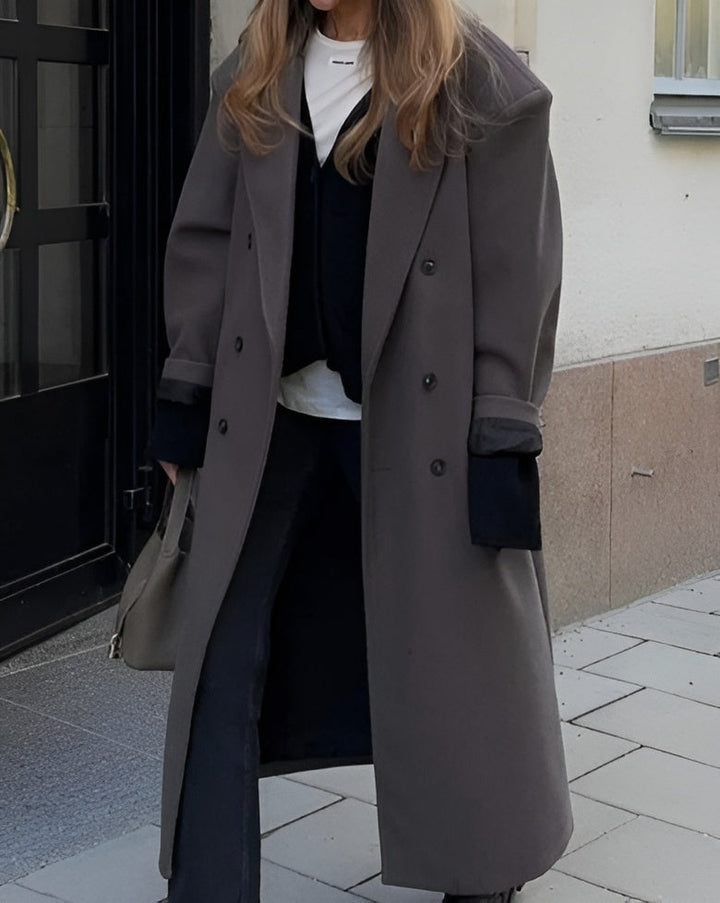 Lune London | Women's Jacket - Long Trench Coat with Lapel Collar