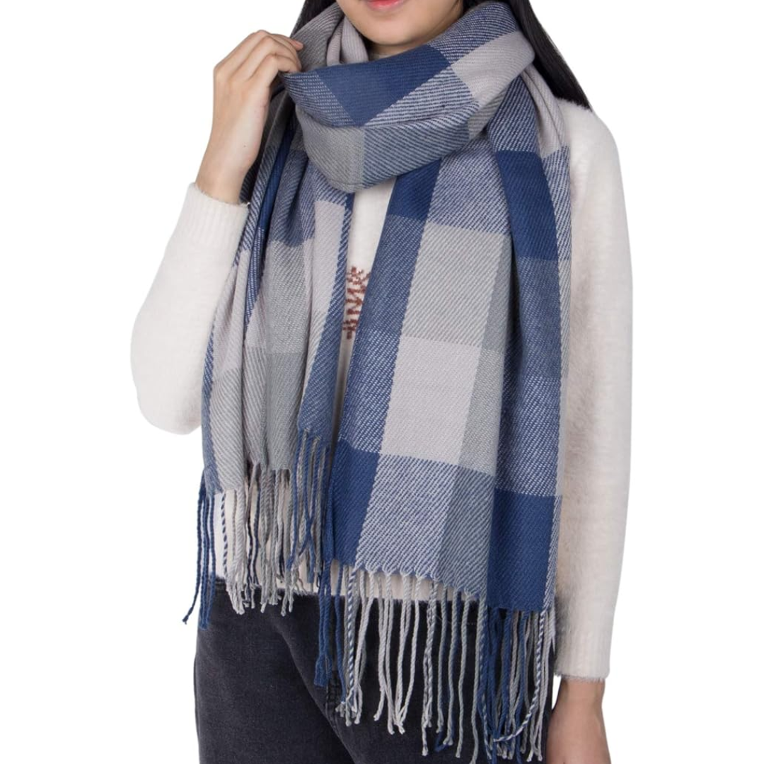 Amarae | Oversized Scarf for Men & Women - Classic Check Pattern