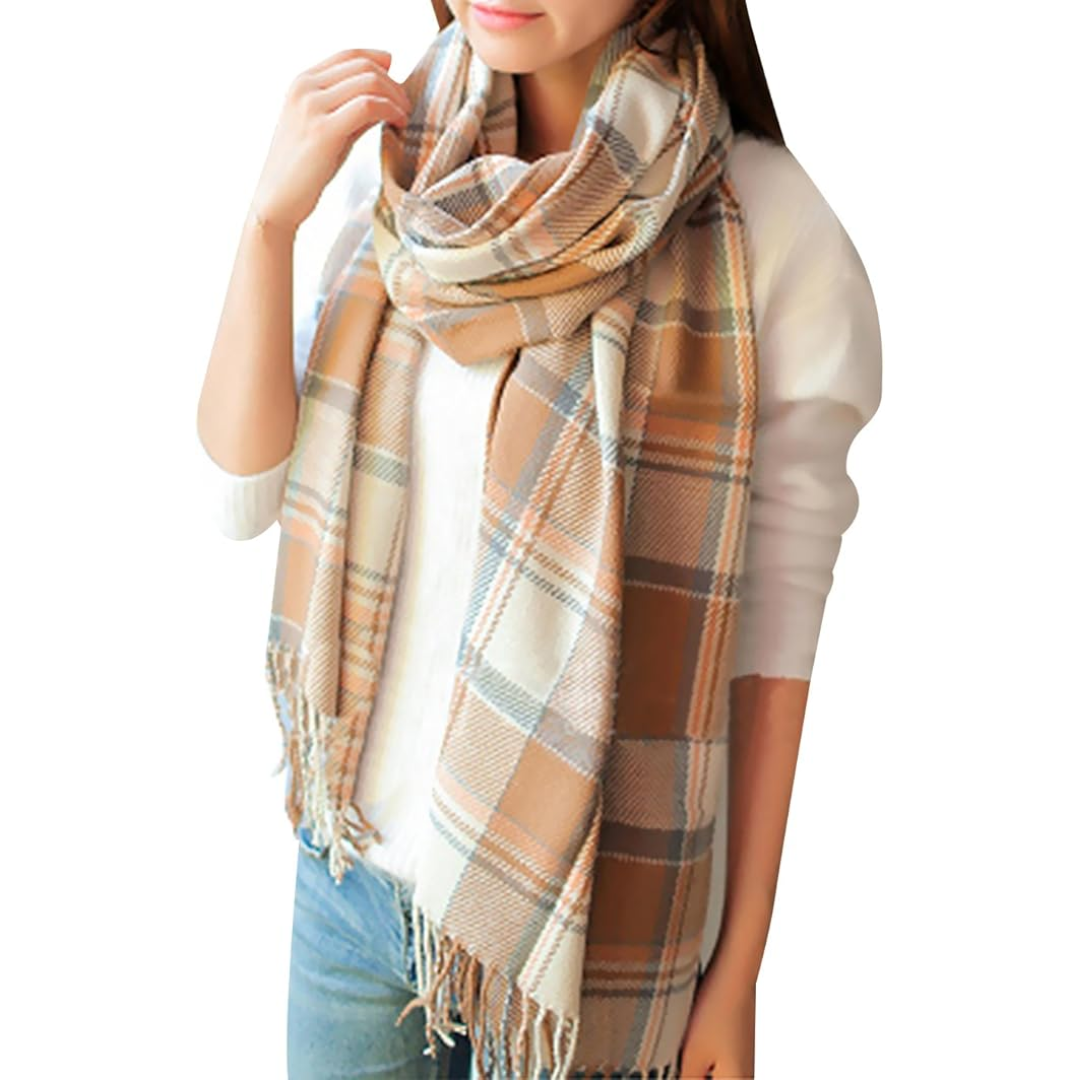 Amarae | Oversized Scarf for Men & Women - Classic Check Pattern